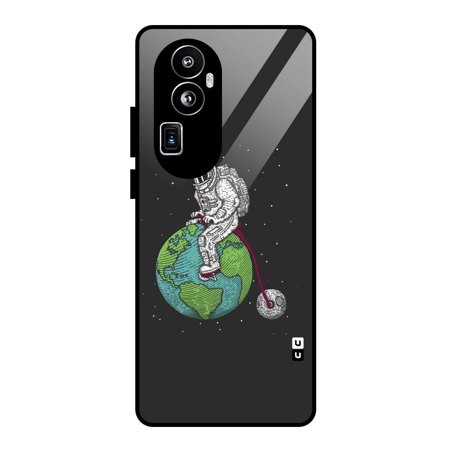 Earth Space Doodle Glass Back Case for Oppo Reno10 Pro Plus