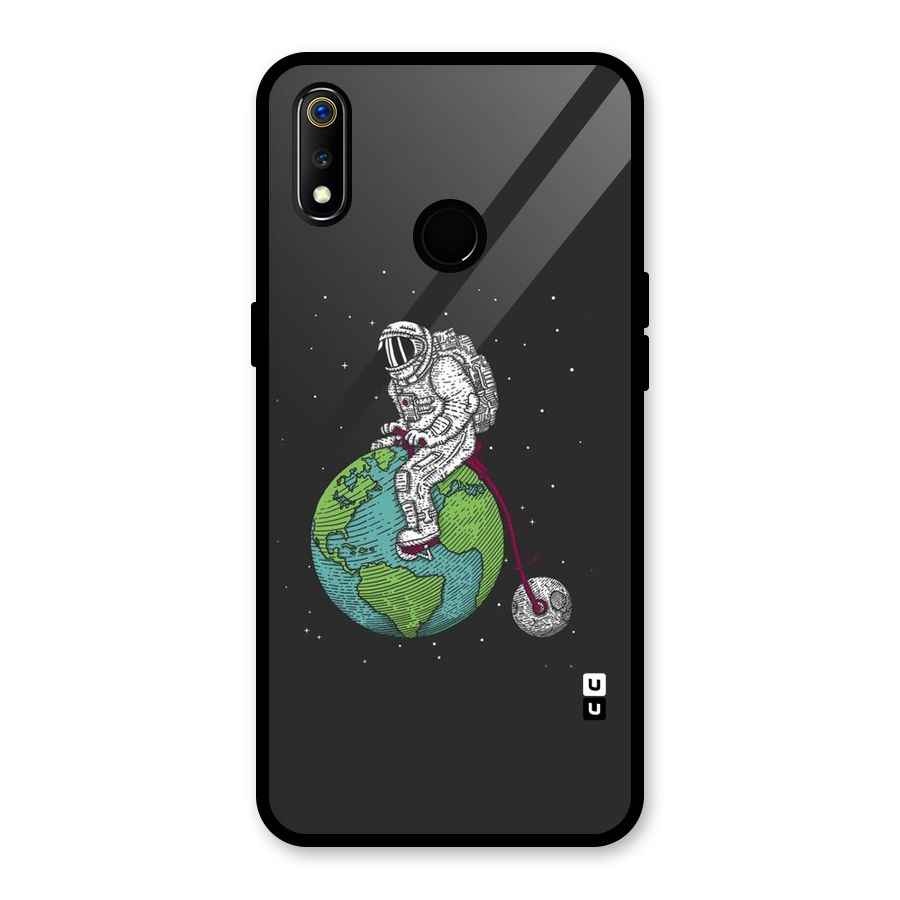 Earth Space Doodle Glass Back Case for Realme 3