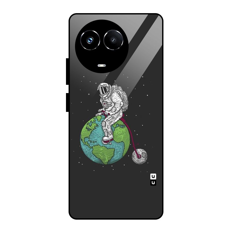 Earth Space Doodle Glass Back Case for Realme Narzo 60X