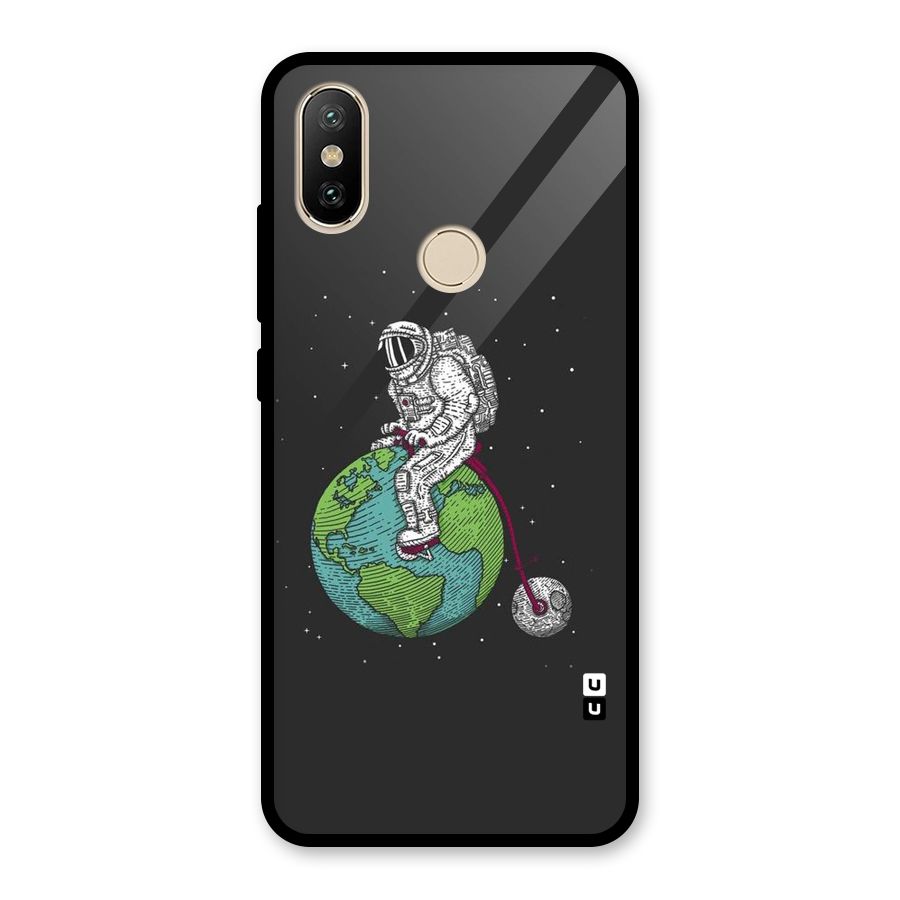 Earth Space Doodle Glass Back Case for Redmi A2