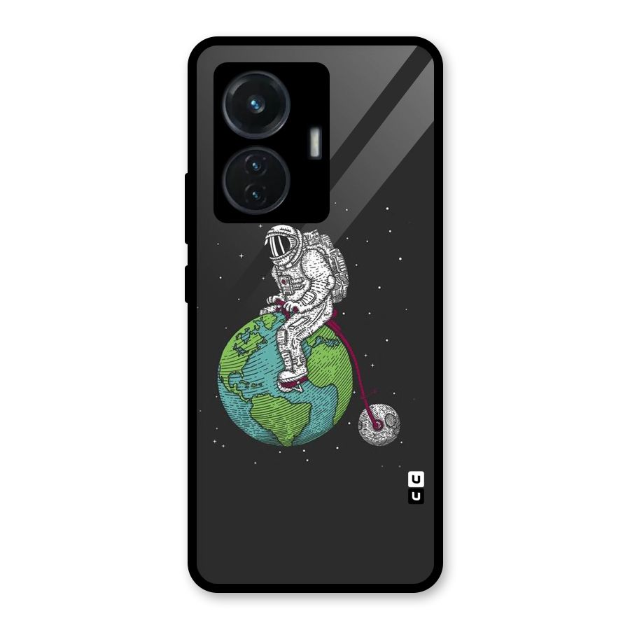 Earth Space Doodle Glass Back Case for Vivo T1 44W