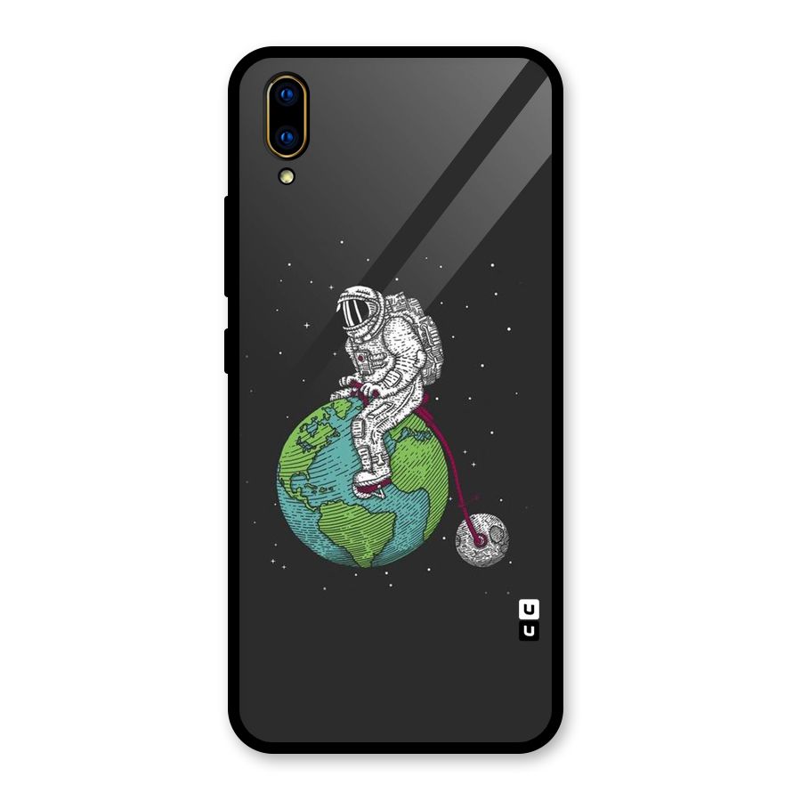Earth Space Doodle Glass Back Case for Vivo V11 Pro