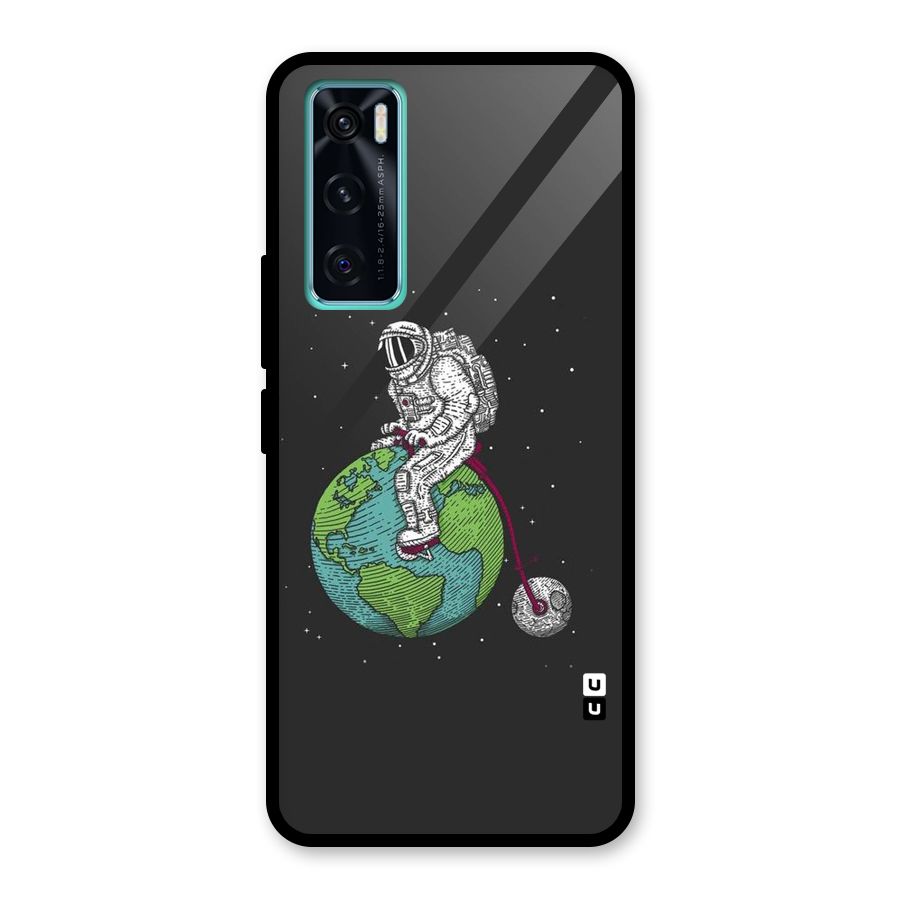 Earth Space Doodle Glass Back Case for Vivo V20 SE