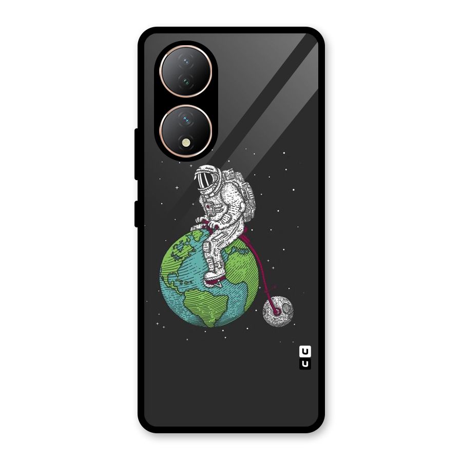 Earth Space Doodle Glass Back Case for Vivo Y100A