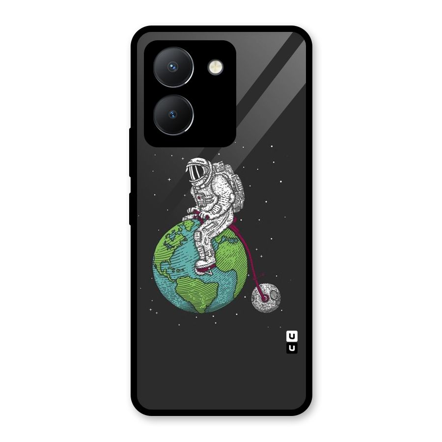 Earth Space Doodle Glass Back Case for Vivo Y36