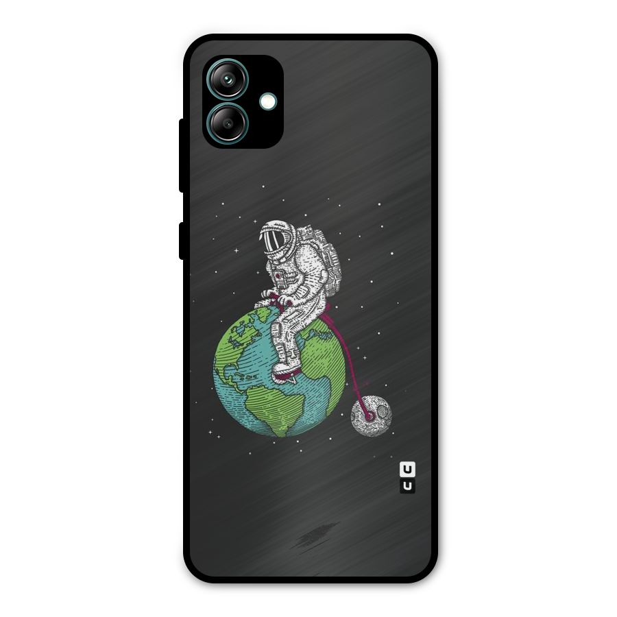 Earth Space Doodle Metal Back Case for Galaxy A04