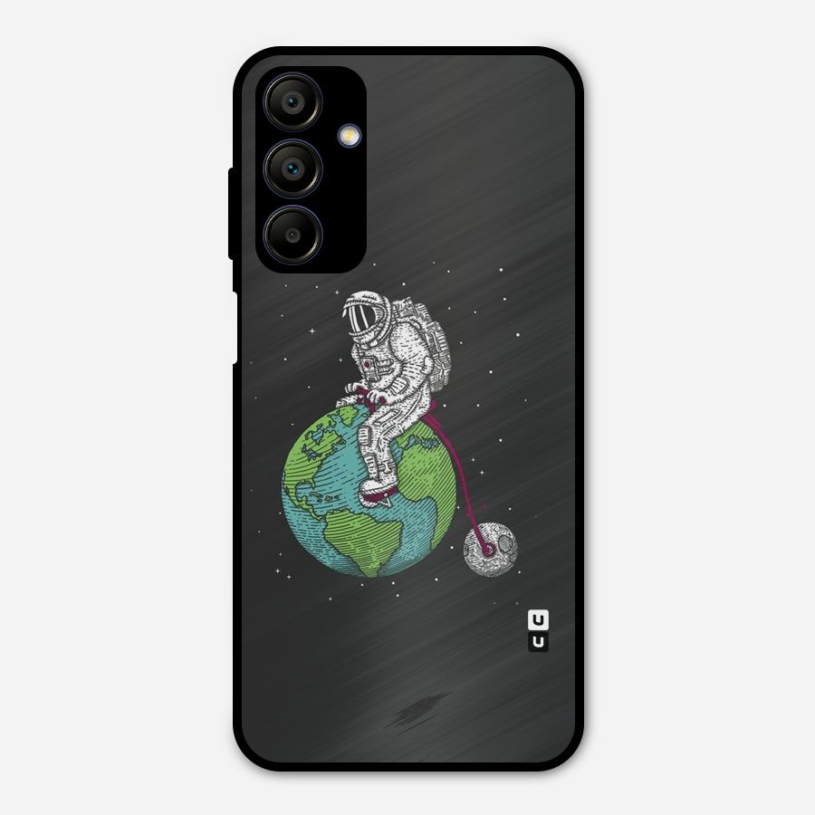 Earth Space Doodle Metal Back Case for Galaxy A15 5G