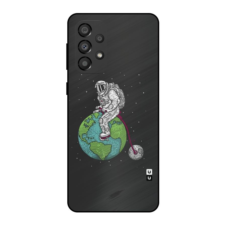Earth Space Doodle Metal Back Case for Galaxy A33 5G