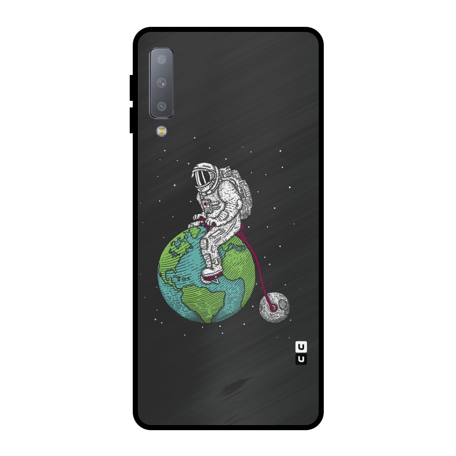 Earth Space Doodle Metal Back Case for Galaxy A7 (2018)