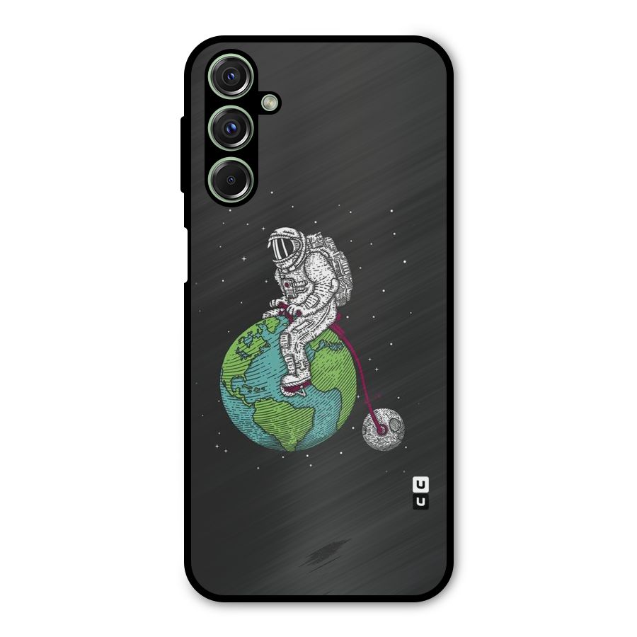 Earth Space Doodle Metal Back Case for Galaxy F34