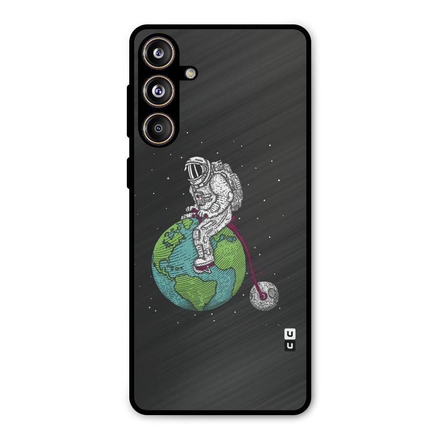 Earth Space Doodle Metal Back Case for Galaxy F55