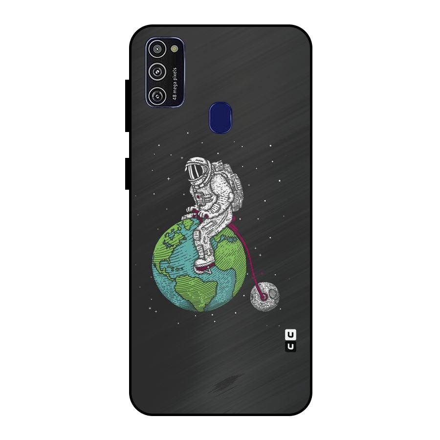 Earth Space Doodle Metal Back Case for Galaxy M21