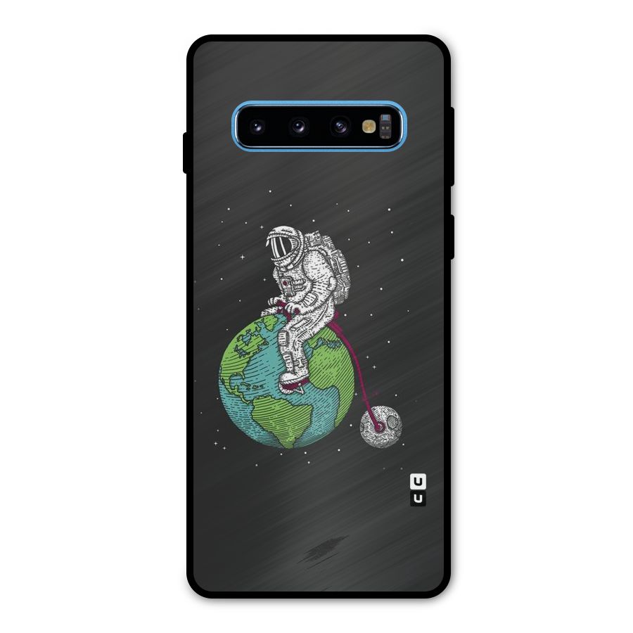 Earth Space Doodle Metal Back Case for Galaxy S10