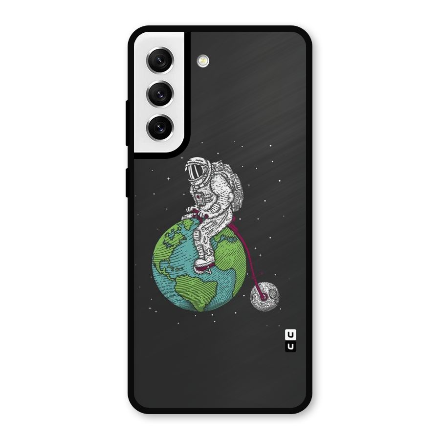 Earth Space Doodle Metal Back Case for Galaxy S21 FE 5G