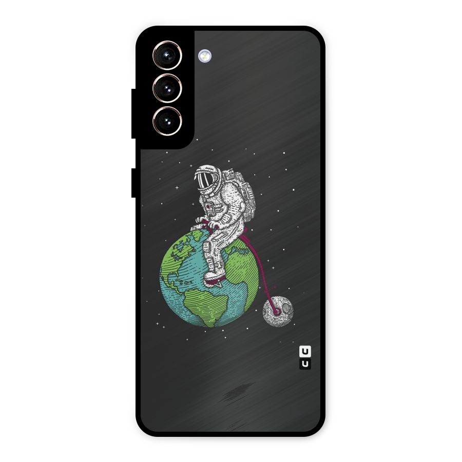 Earth Space Doodle Metal Back Case for Galaxy S21 Plus