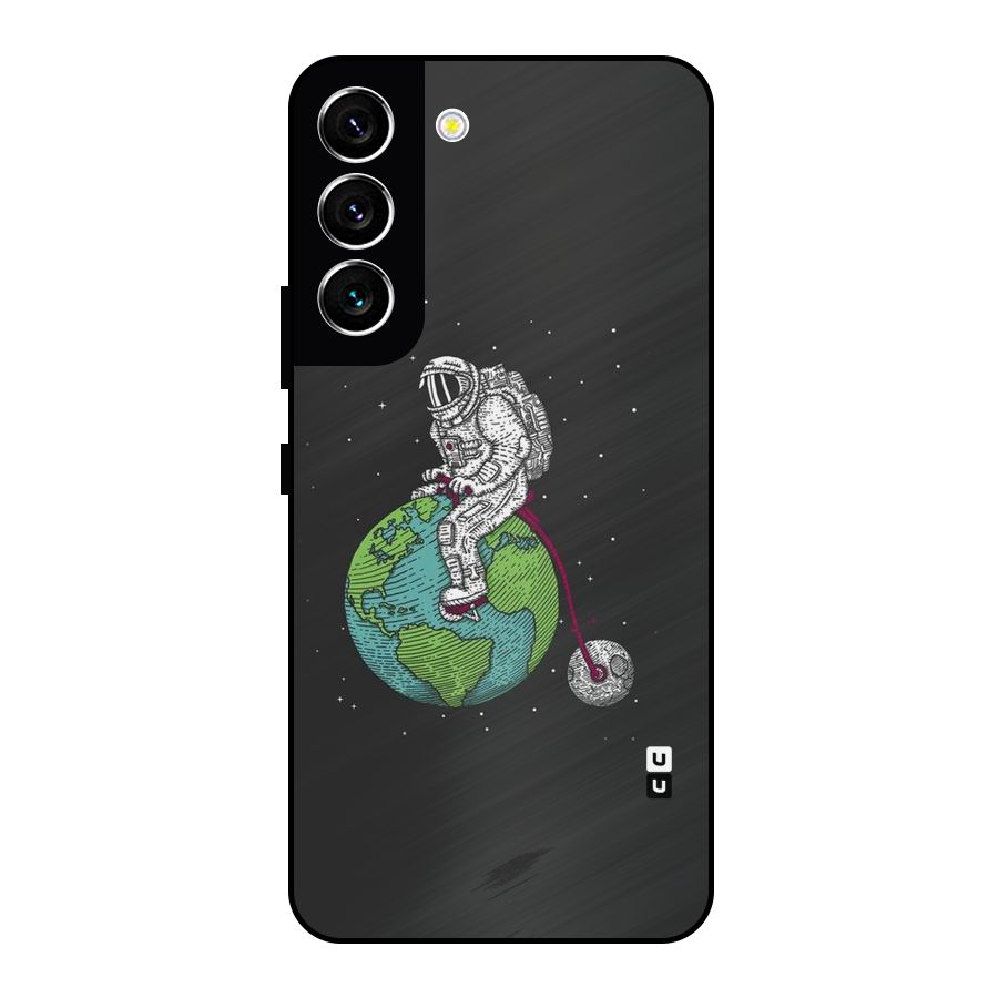Earth Space Doodle Metal Back Case for Galaxy S22 5G
