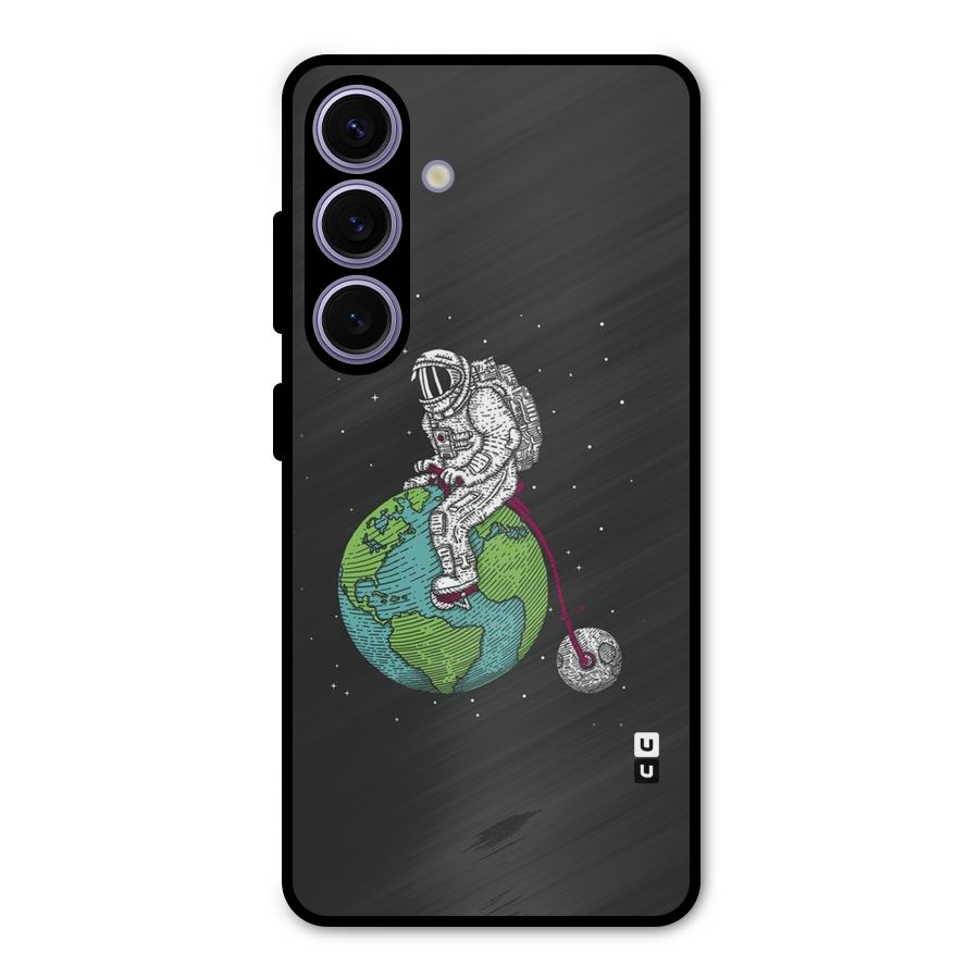 Earth Space Doodle Metal Back Case for Galaxy S24