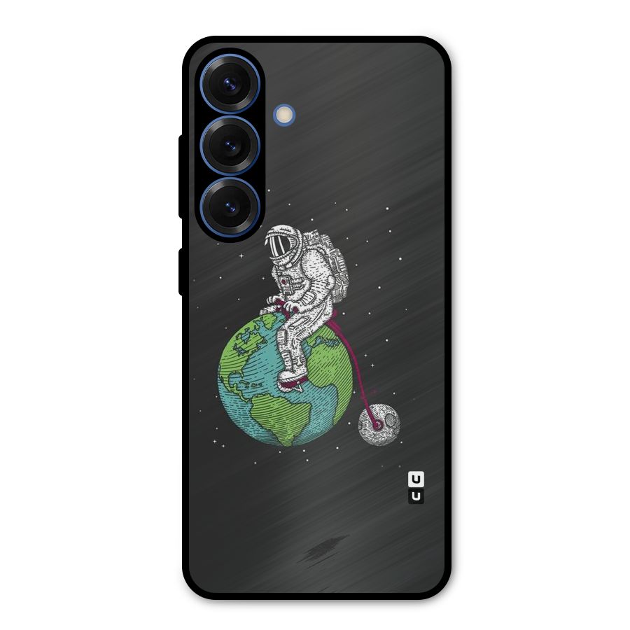 Earth Space Doodle Metal Back Case for Galaxy S25