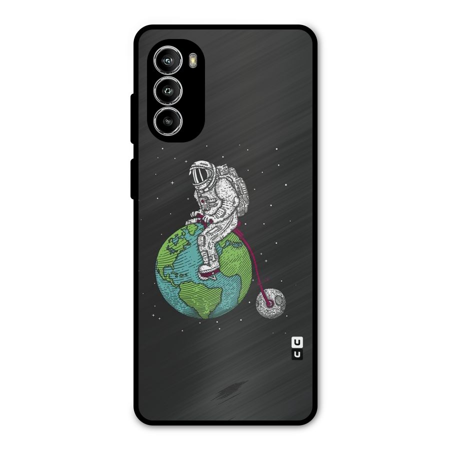 Earth Space Doodle Metal Back Case for Moto G52