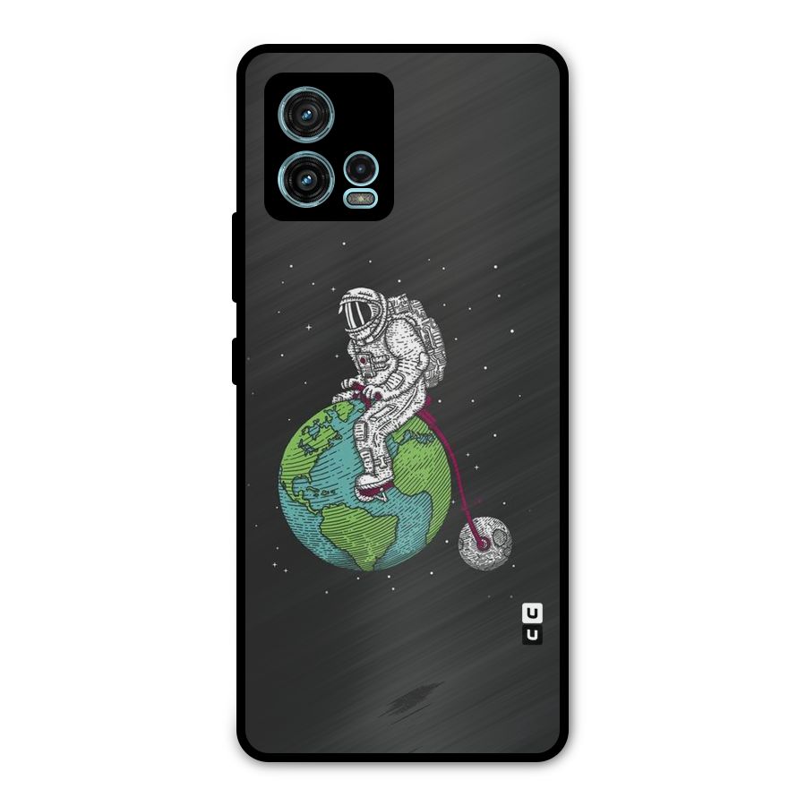 Earth Space Doodle Metal Back Case for Moto G72