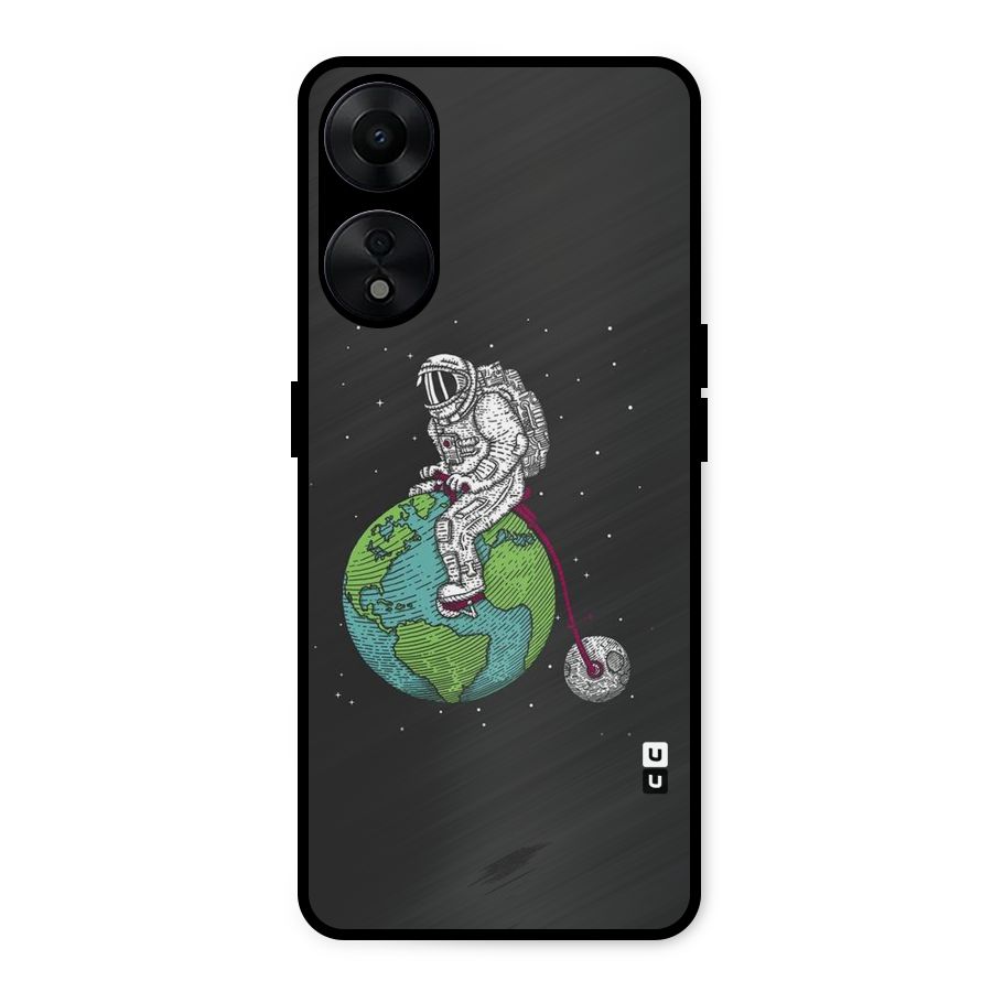 Earth Space Doodle Metal Back Case for Oppo A78 5G