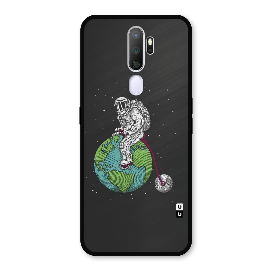 Earth Space Doodle Metal Back Case for Oppo A9 (2020)