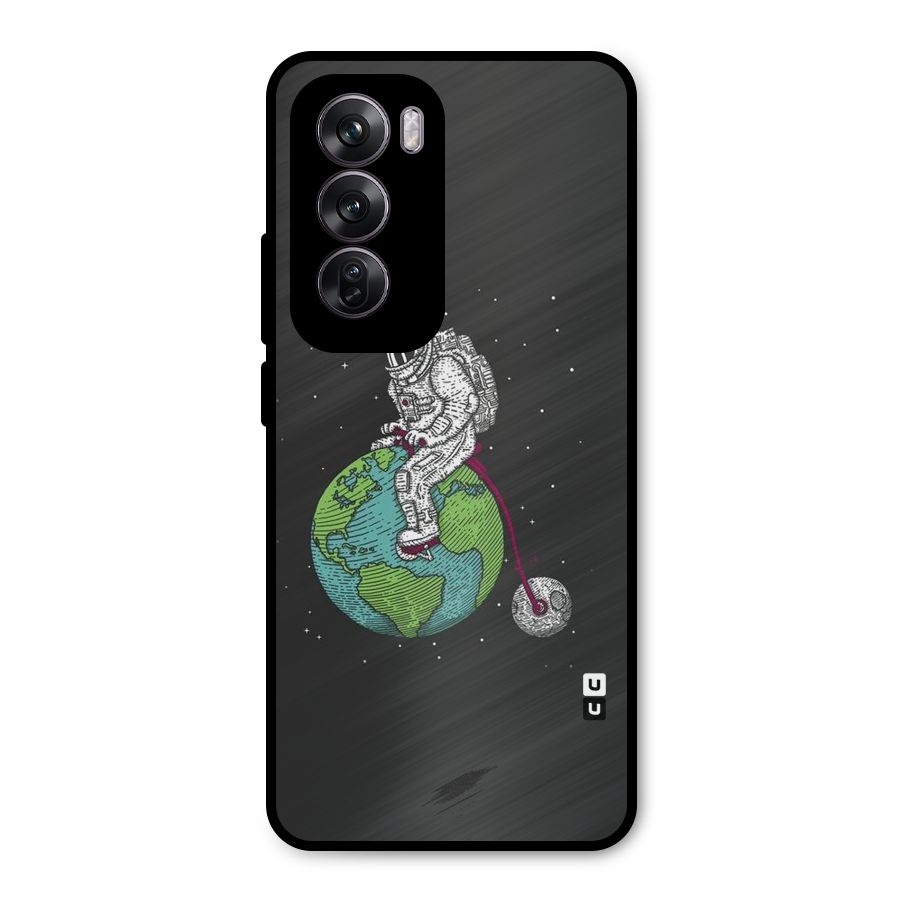 Earth Space Doodle Metal Back Case for Oppo Reno12 Pro