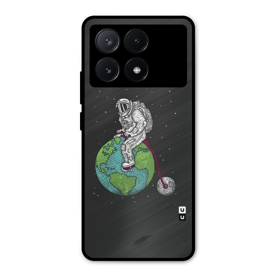 Earth Space Doodle Metal Back Case for Poco X6 Pro