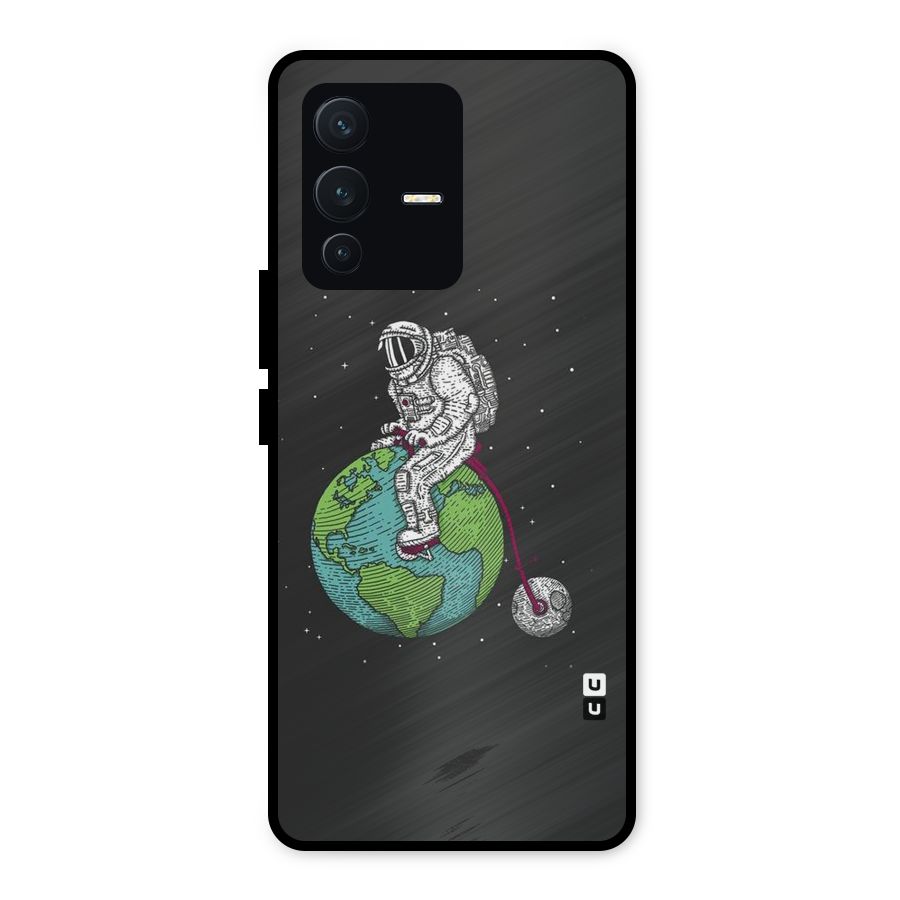 Earth Space Doodle Metal Back Case for Vivo V23 5G