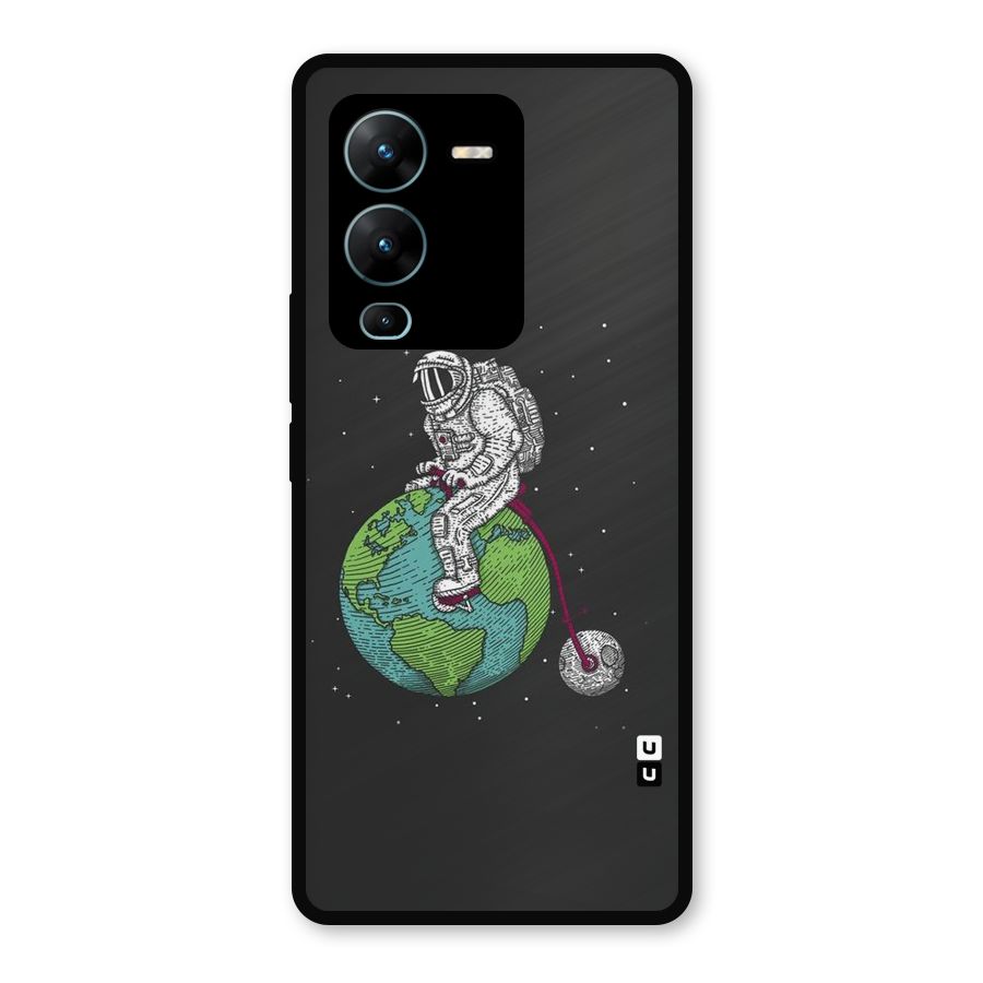 Earth Space Doodle Metal Back Case for Vivo V25 Pro