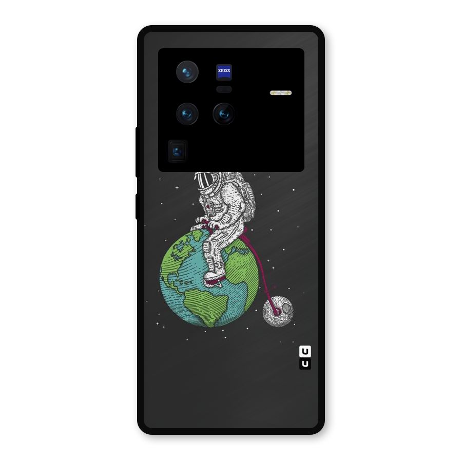 Earth Space Doodle Metal Back Case for Vivo X80 Pro