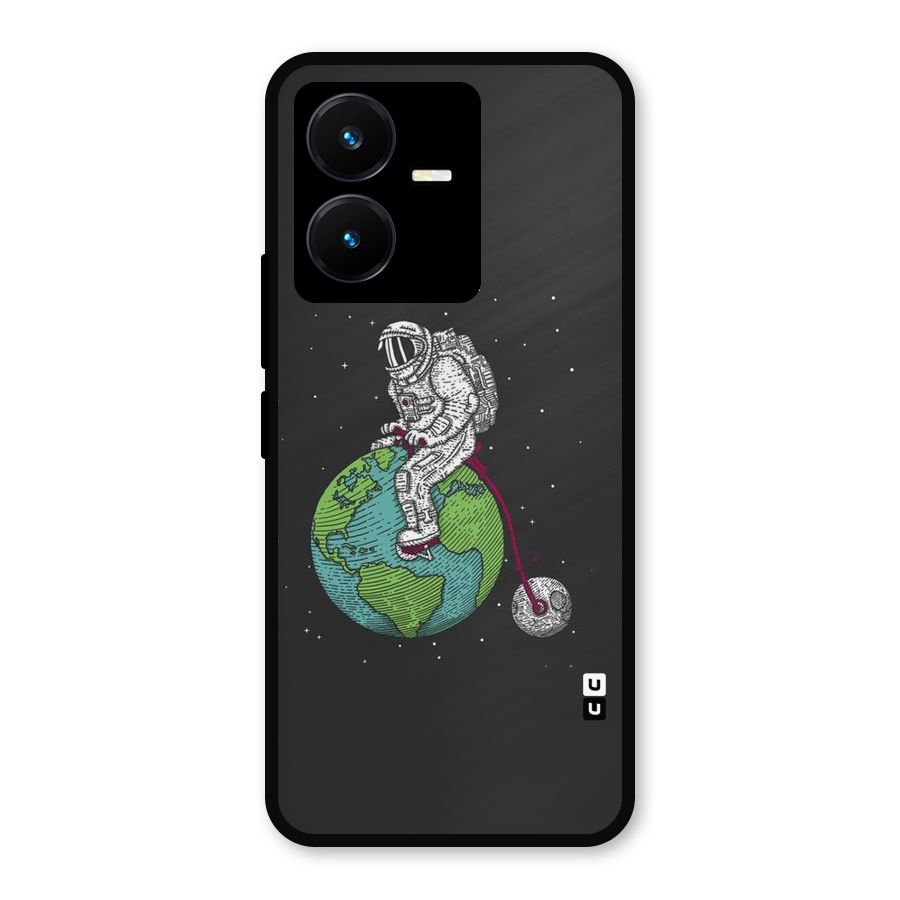 Earth Space Doodle Metal Back Case for Vivo Y22s