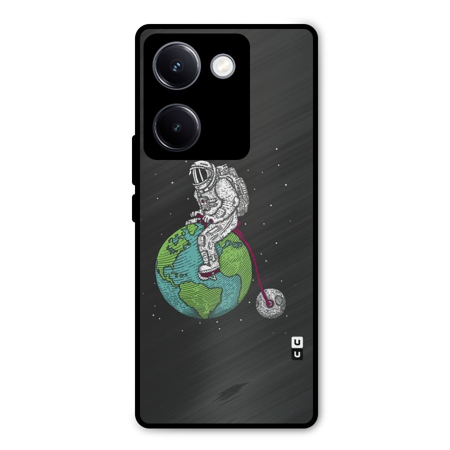Earth Space Doodle Metal Back Case for Vivo Y300 Plus