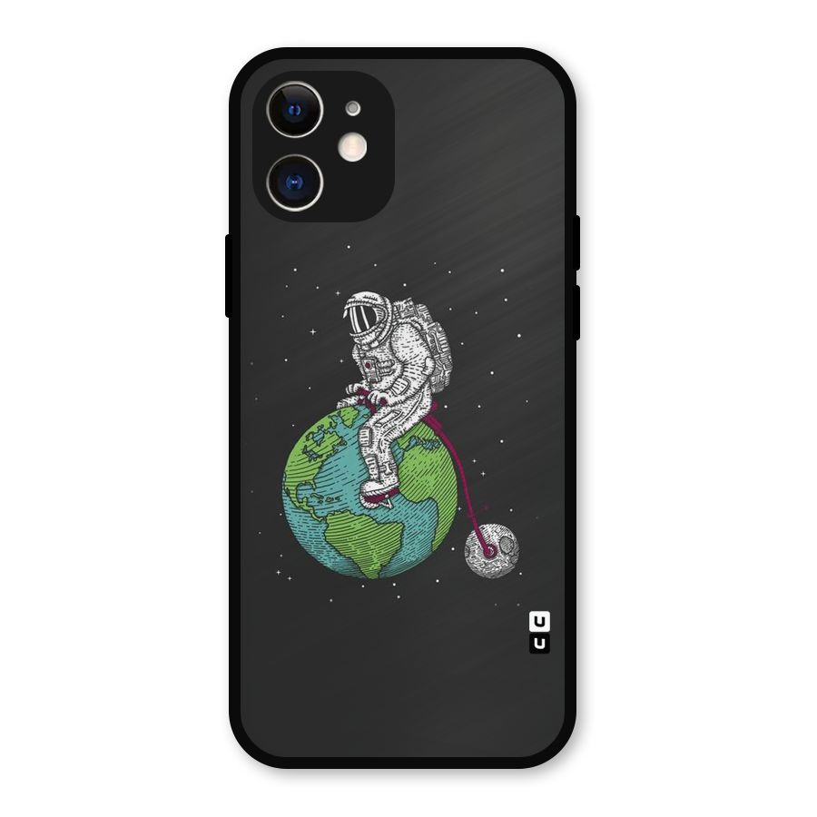 Earth Space Doodle Metal Back Case for iPhone 12