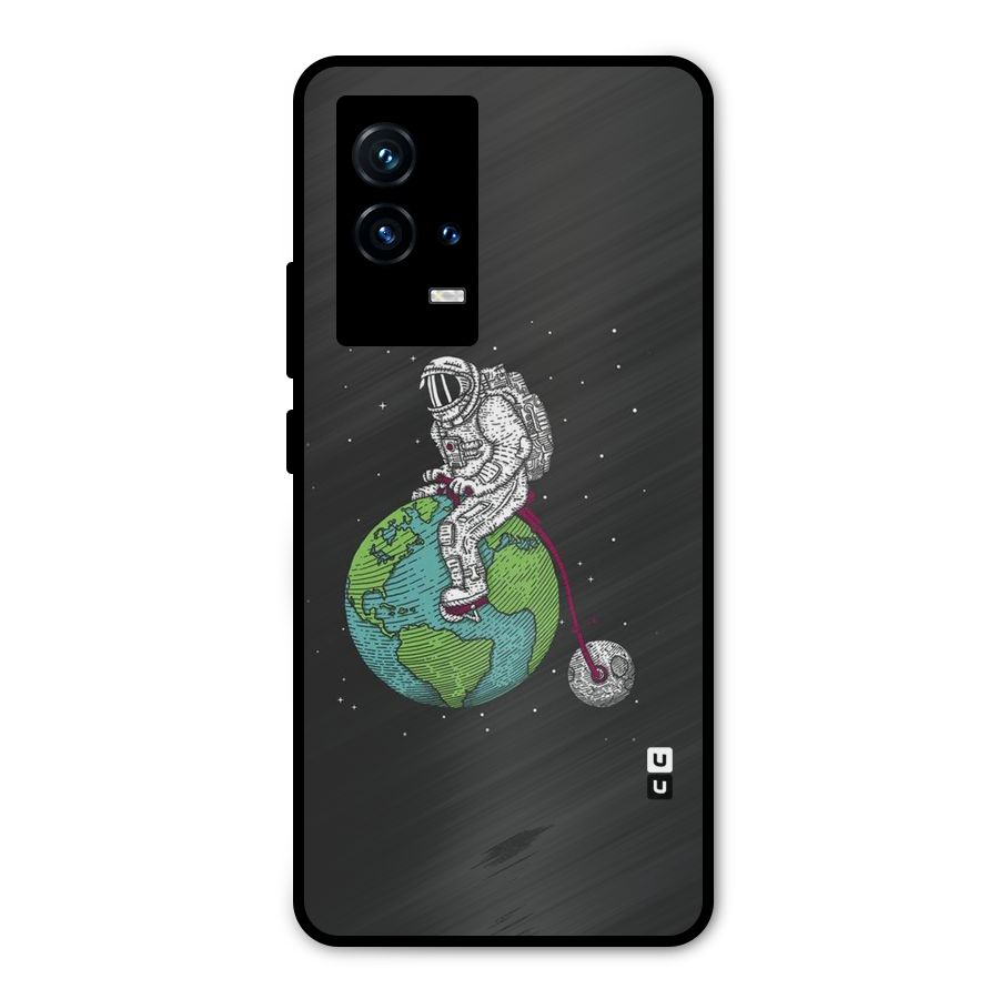Earth Space Doodle Metal Back Case for iQOO 9 5G