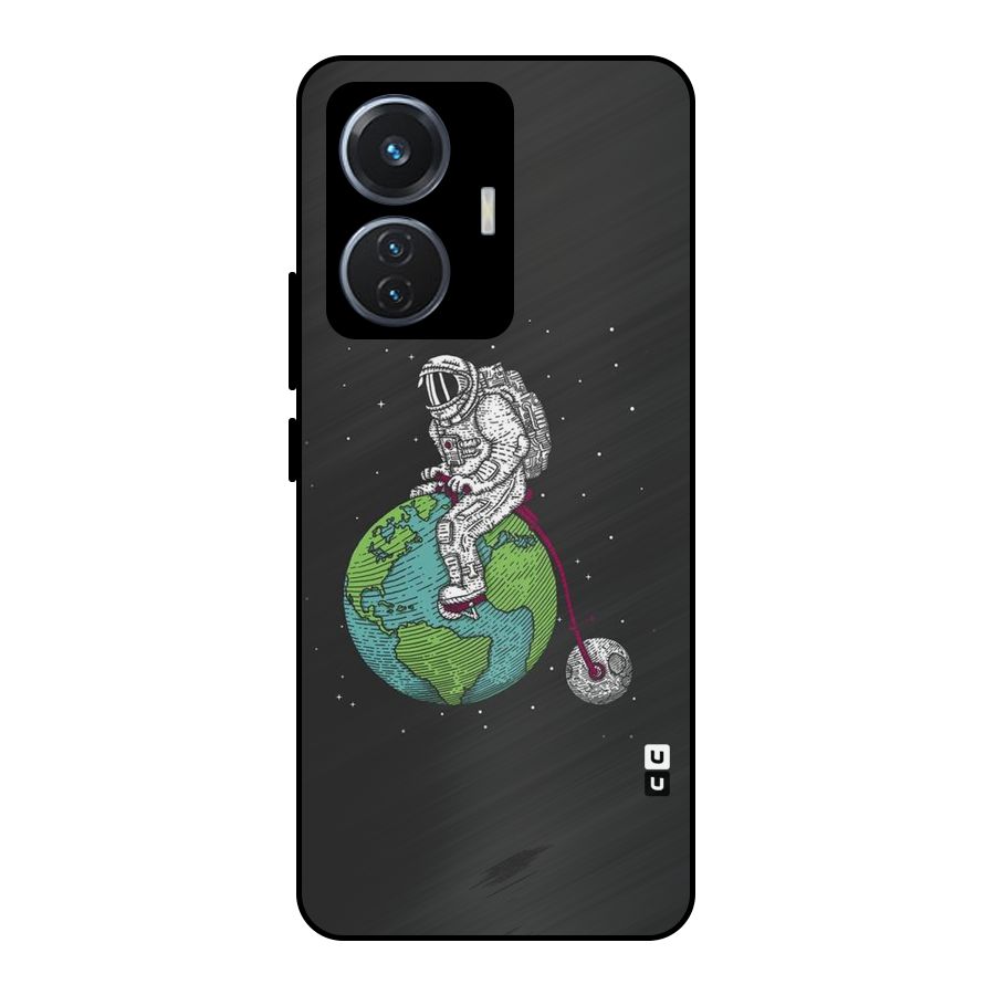 Earth Space Doodle Metal Back Case for iQOO Z6 44W