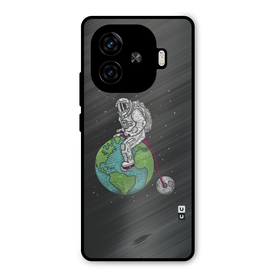 Earth Space Doodle Metal Back Case for iQOO Z9 Turbo