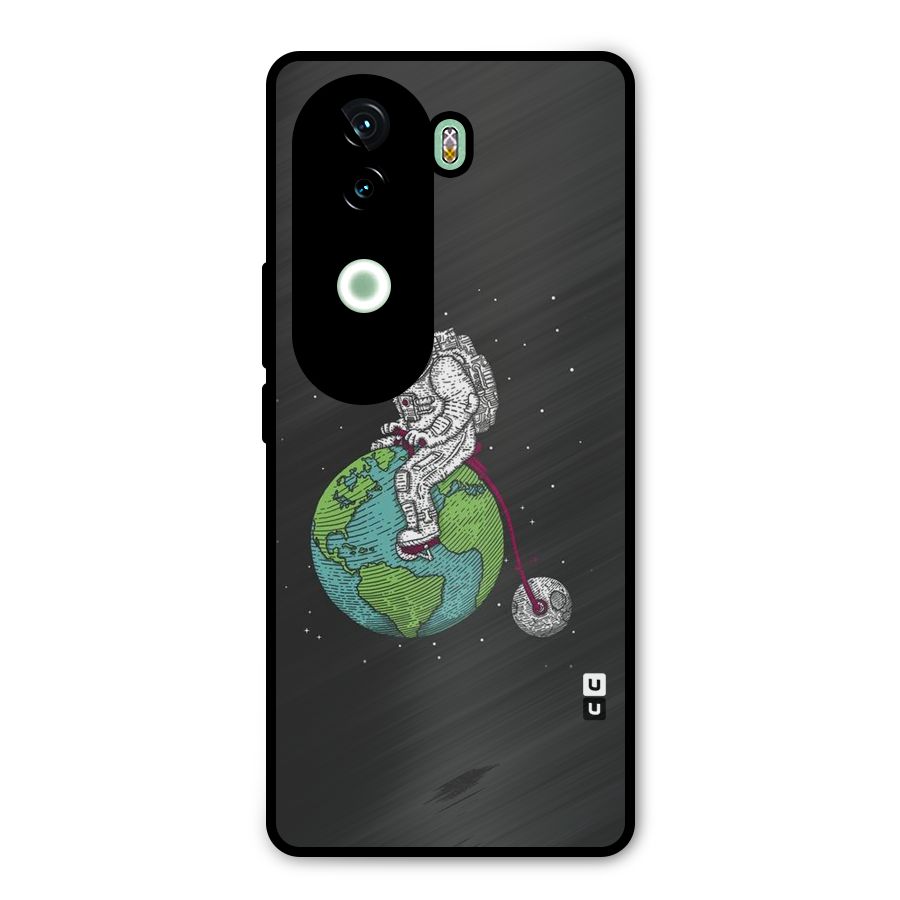 Earth Space Doodle Metal Back Case for iQOO Z9s