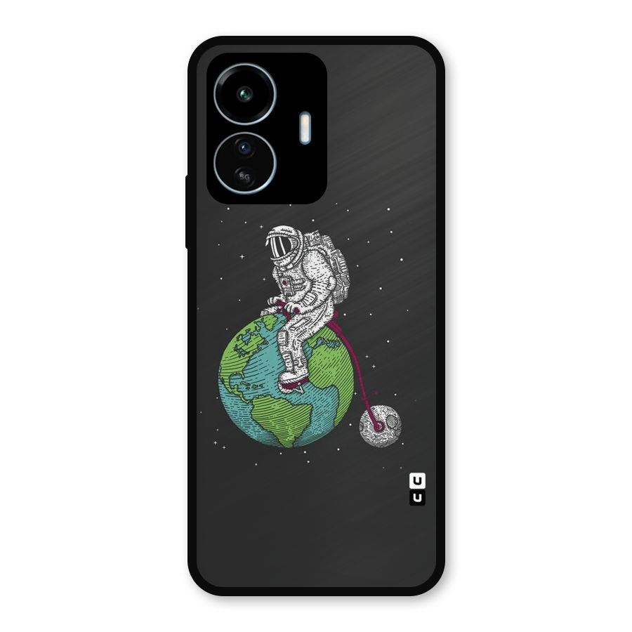 Earth Space Doodle Metal Back Case for vivo iQOO Z6 Lite 5G