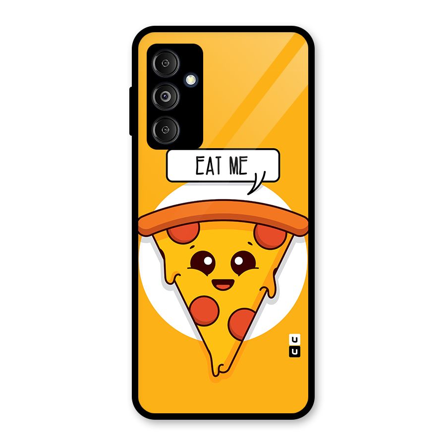 Eat Me Cute Pizza Slice Glass Back Case for Galaxy M14 5G