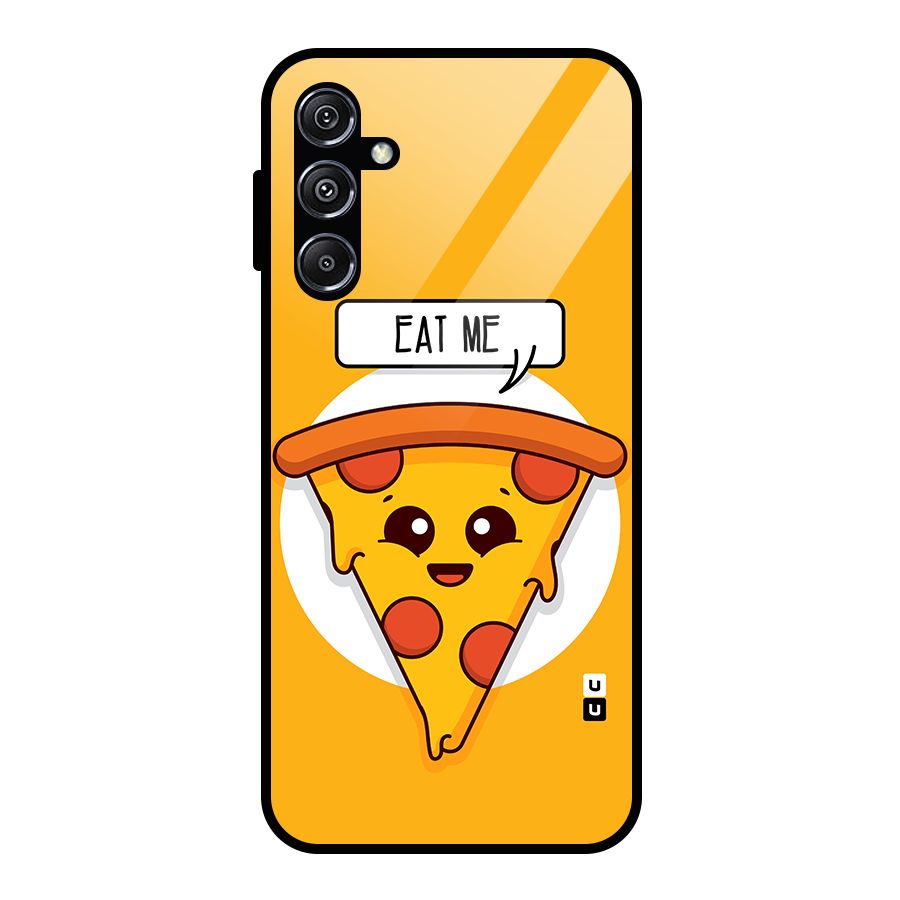 Eat Me Cute Pizza Slice Glass Back Case for Galaxy M34 5G