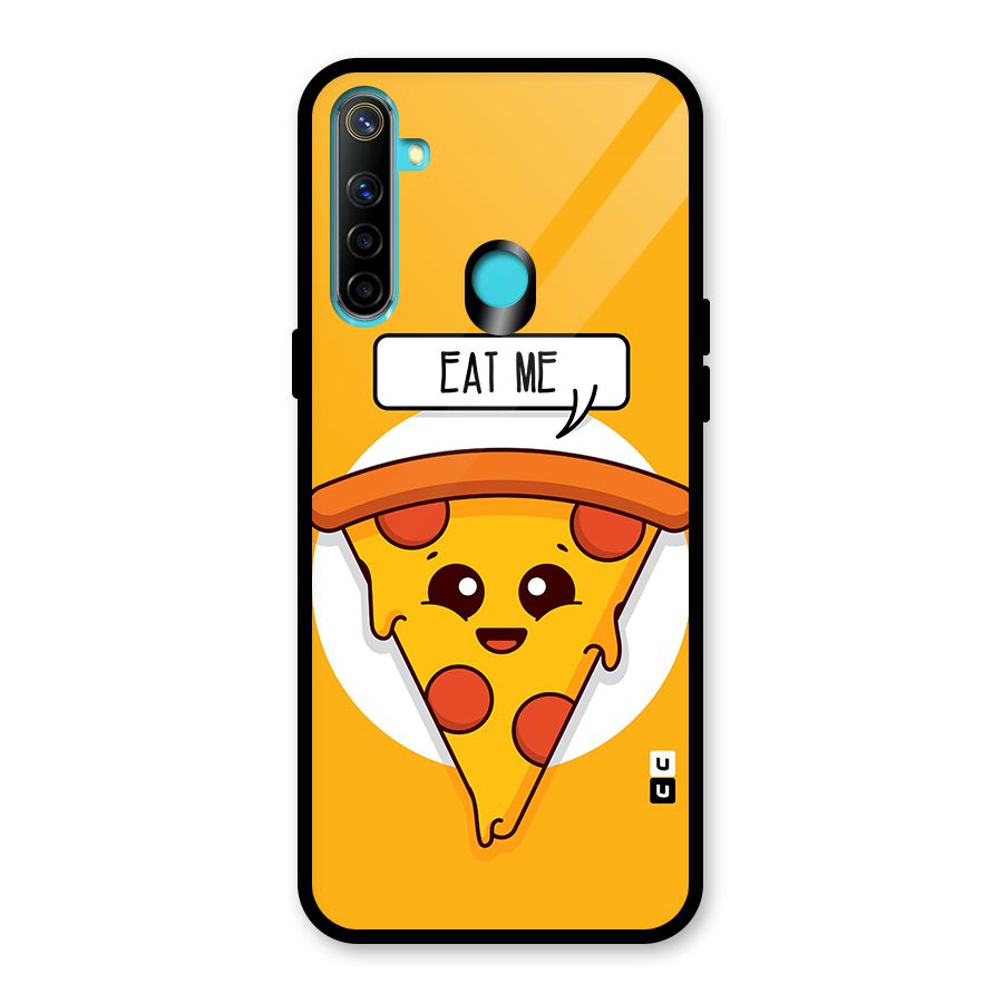 Eat Me Cute Pizza Slice Glass Back Case for Realme Narzo 10