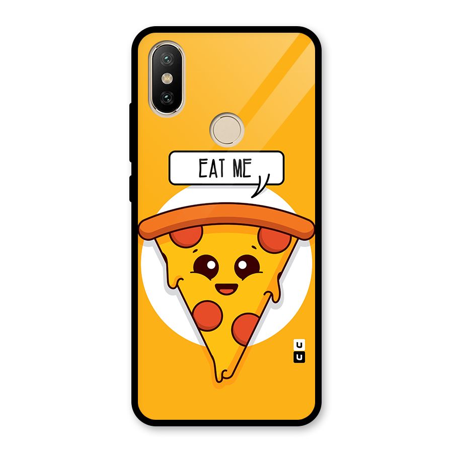 Eat Me Cute Pizza Slice Glass Back Case for Redmi A2