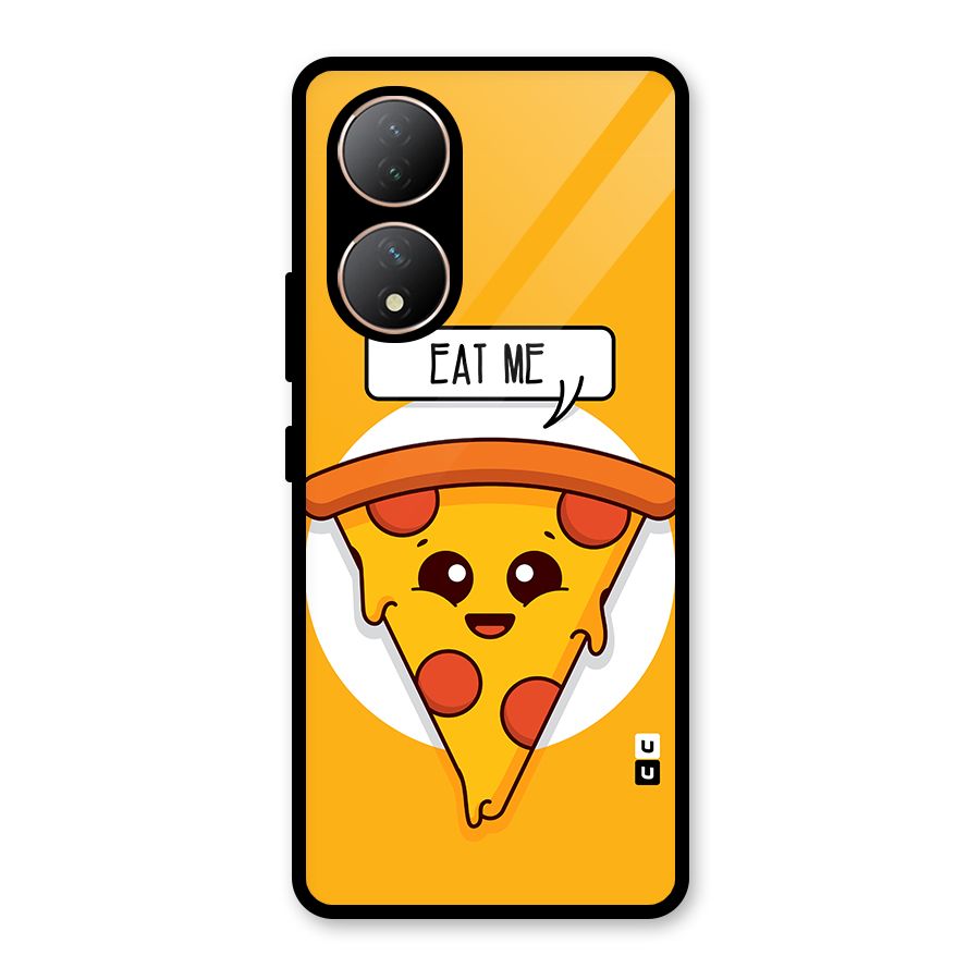 Eat Me Cute Pizza Slice Glass Back Case for Vivo Y100A