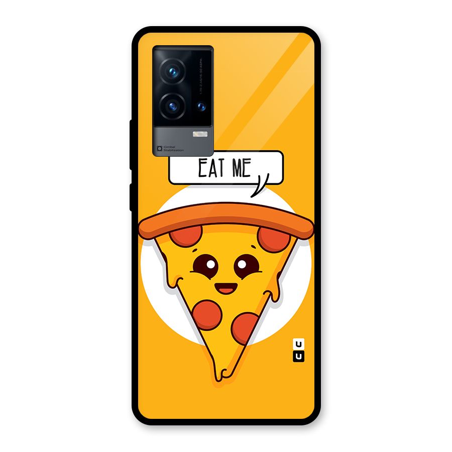Eat Me Cute Pizza Slice Glass Back Case for iQOO 9 5G