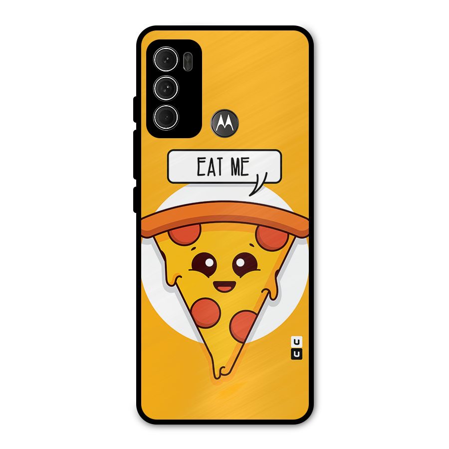 Eat Me Cute Pizza Slice Metal Back Case for Moto G60