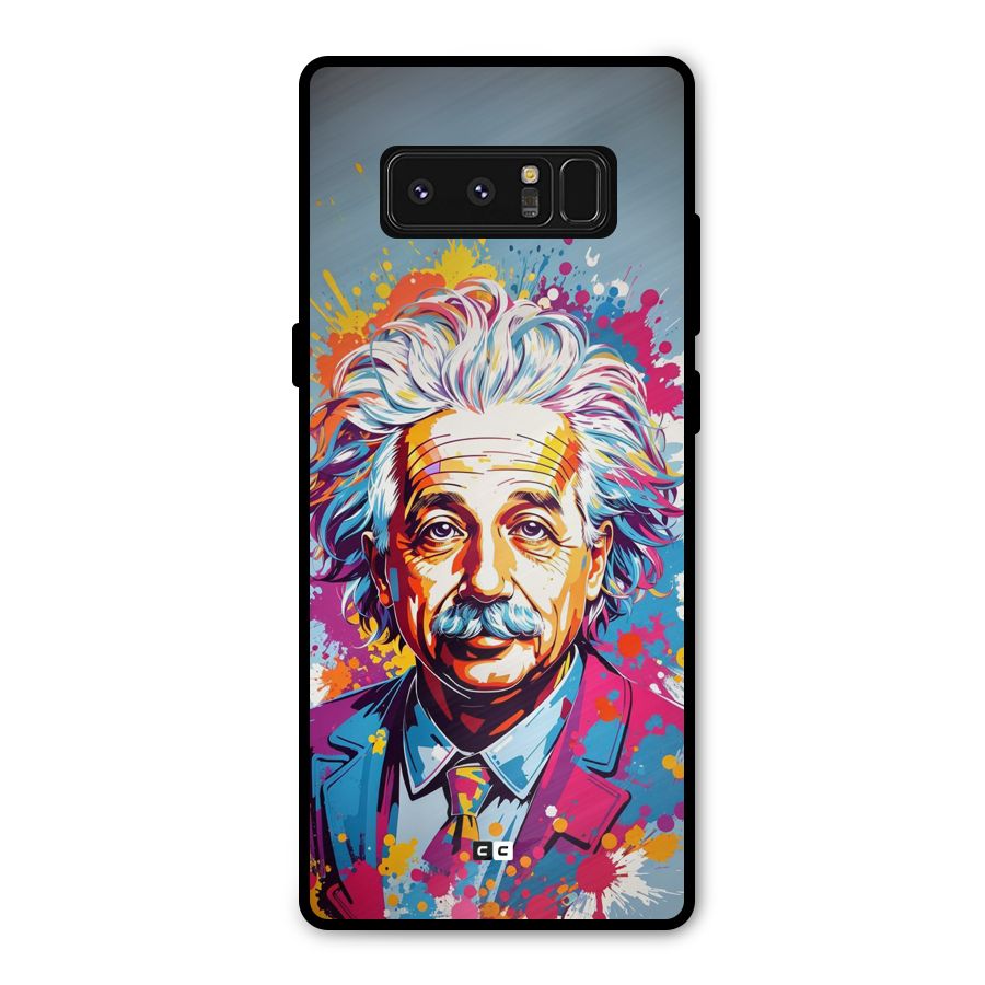 Einstein illustration Metal Back Case for Galaxy Note 8