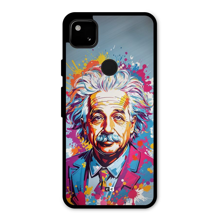 Einstein illustration Metal Back Case for Google Pixel 4a