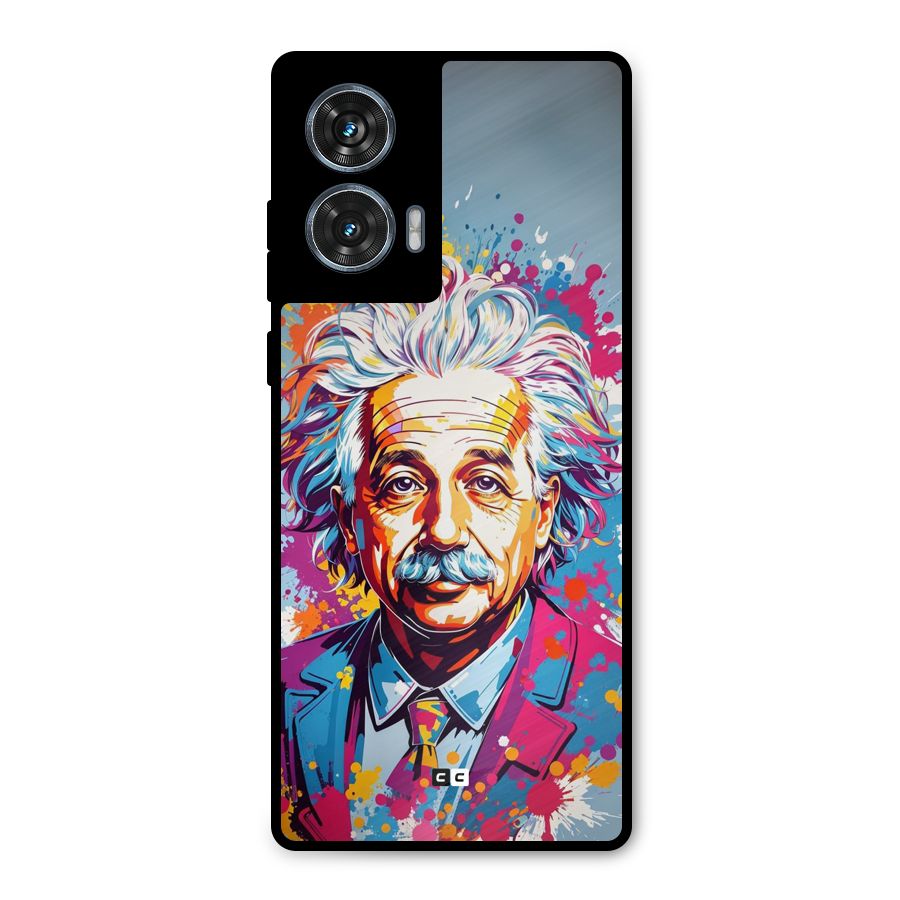 Einstein illustration Metal Back Case for Motorola G96