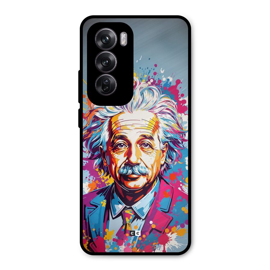 Einstein illustration Metal Back Case for Oppo Reno12 Pro
